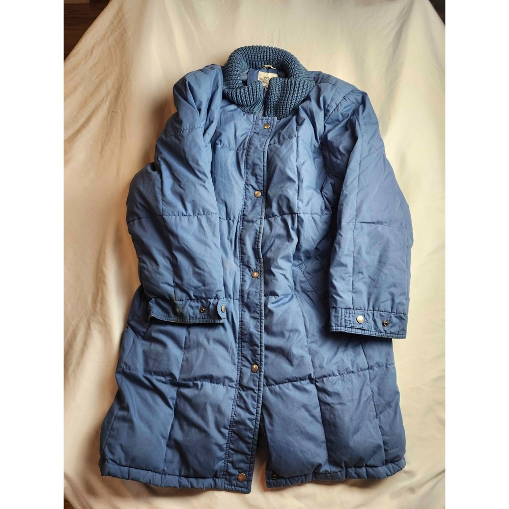 Vintage 90s Windsor Bay Puffer Coat Womens L 14-16 Blue Classic Utility Outdoor